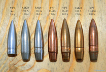 Lapuan ja Sakon valmistamia 7,62 mm sotilas- ja tarkkuusluoteja 1920—30-luvuilta. Suojeluskuntakiväärissä m/28—30 käytetyimpiä luotityyppejä olivat Sakon 105 A ja 108 A sekä Lapuan D—46. Puolustusvoimain "yleiskivääri" m/39 puolestaan suunniteltiin D—166-luodille.

Kuvan luodeista vain D—46 ja D—166 ovat enää tuotannossa. Perinnekivääriampujan näkökulmasta kehitys kulkee taaksepäin.